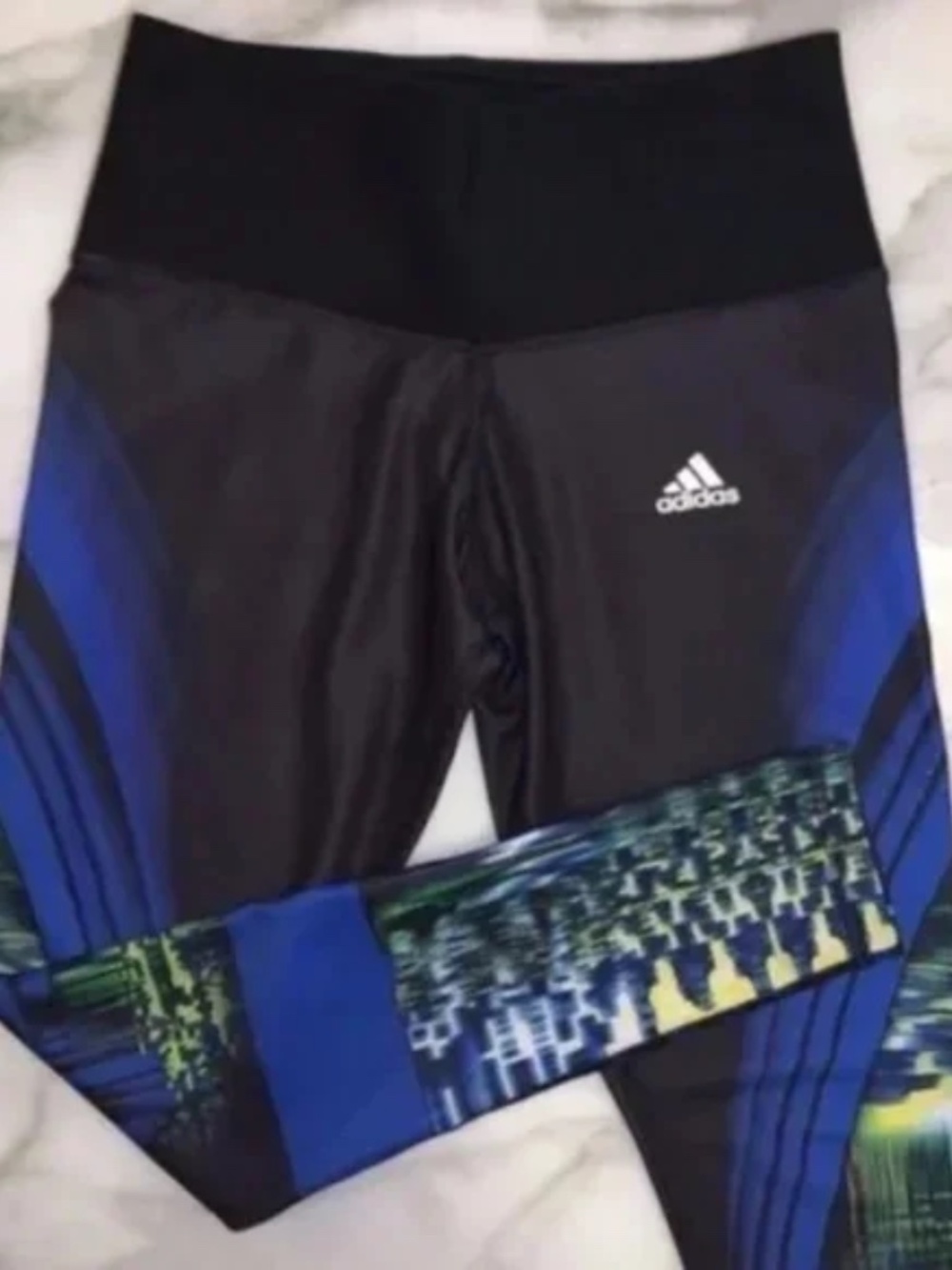 Adidas Women's Techfit Blue & Green Tights